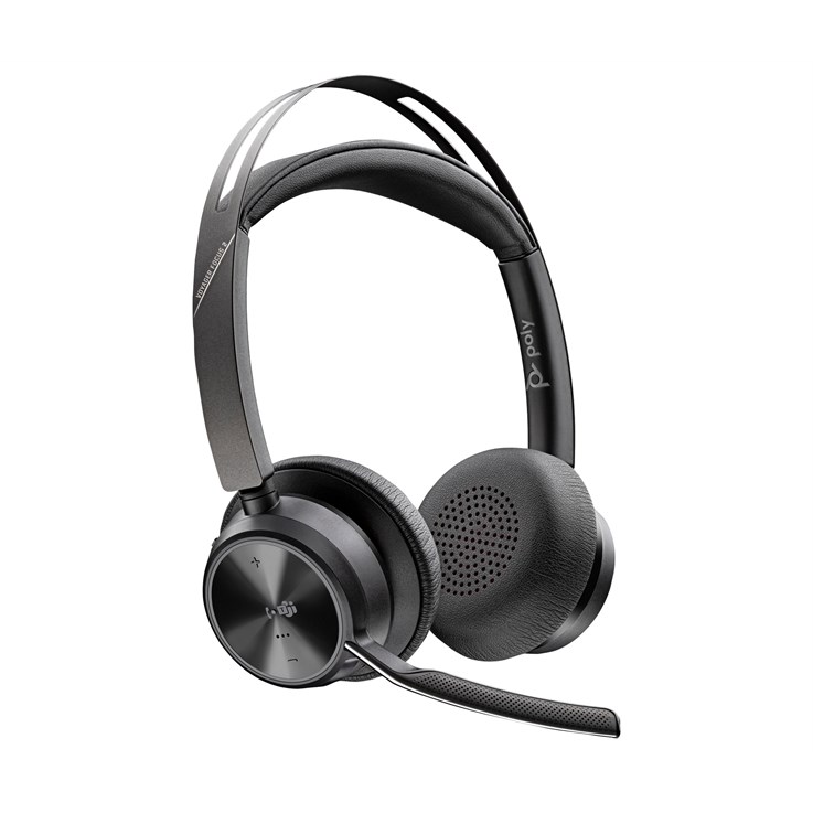 POLY Voyager Focus 2 Microsoft Teams Certified USB-C-C Headset +USB-C/A Adapter +Charging Stand