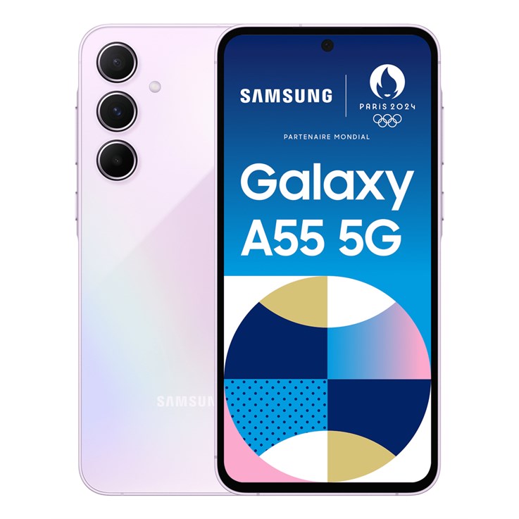 Samsung Galaxy A55 5G 16.8 cm (6.6") Hybrid Dual SIM Android 14 USB Type-C 8 GB 128 GB 5000 mAh Lilac