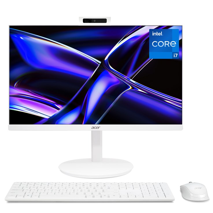 Acer Aspire C27-A All-in-One Desktop - Intel Core i7-1355U, 8GB, 1TB SSD, Integrated Graphics, 27" Full HD, Windows 11, White