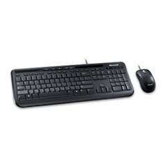 Microsoft Wired Desktop 600 keyboard Mouse included Universal USB QWERTY UK English Black