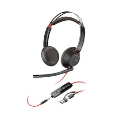 Poly Blackwire 5220 Stereo USB-C Headset +3.5mm Plug +USB-C/A Adapter