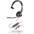 Poly Blackwire 3310 Monaural Microsoft Teams Certified USB-C Headset +USB-C/A Adapter